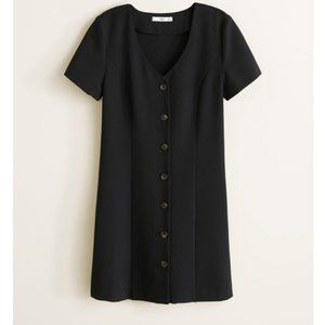 Mango parking-h dress- Mango Black Button-Down Dress (Size 8)